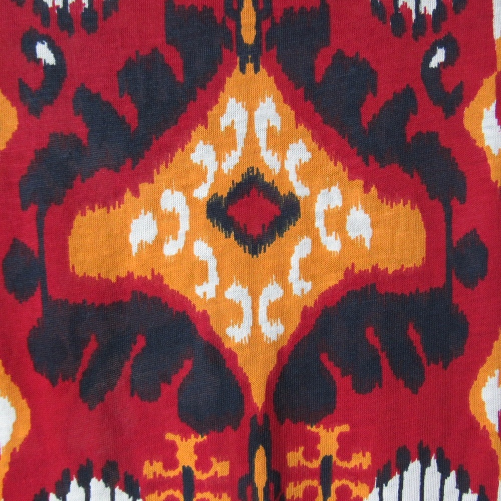 Tory Burch Sabrina Ikat Top Size Small Long Sleeves Pima Cotton Western Aztec - Picture 7 of 10